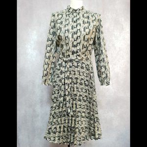 Marek New York Vintage Pleated Dress, Est. Size: Modern day 10 / 12 / L